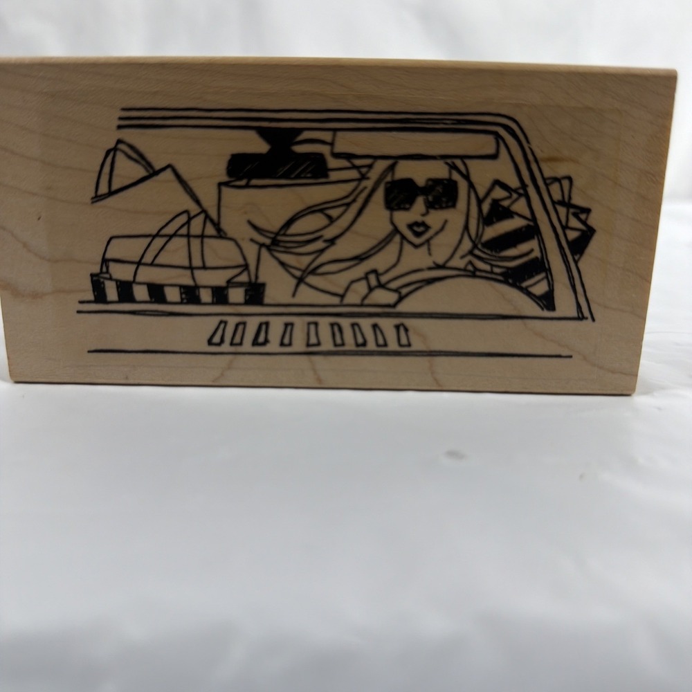 Wood Rubber Stamp, Shopping‎ Is Fun!People,Romance,Gone In A Car Movie, Love